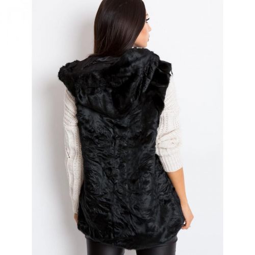 Black vest made of faux fur