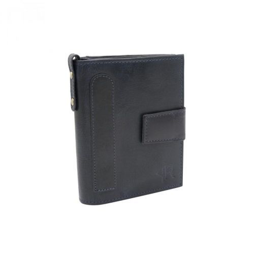 Men's navy blue roomy genuine leather wallet