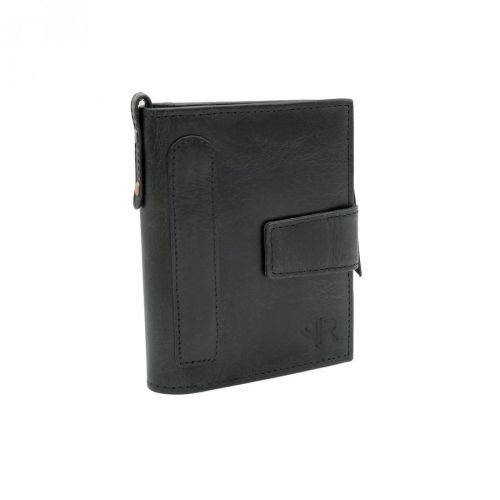Black, large, genuine leather men's wallet