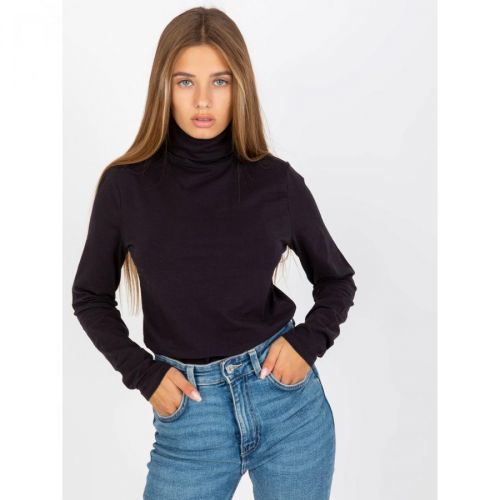 Black fitted blouse with a SUBLEVEL turtleneck