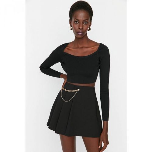 Trendyol Black Accessory Short Skirt