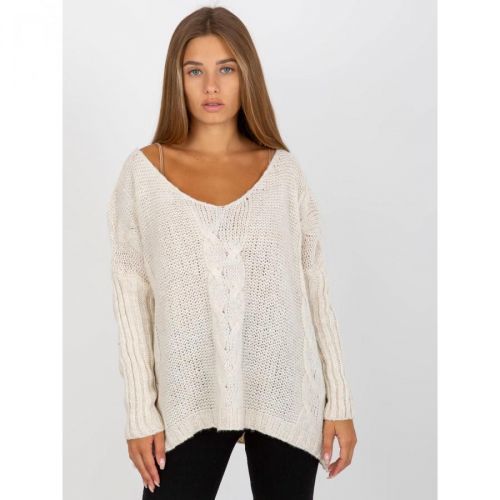 Ecru oversized braided sweater OCH BELLA