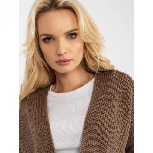 Brown knitted cardigan with 3/4 sleeves RUE PARIS