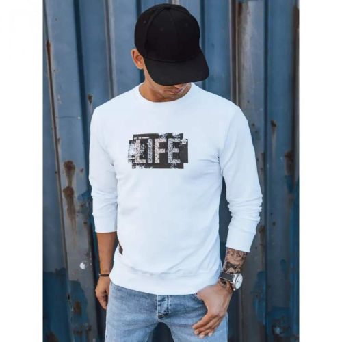 White men's sweatshirt with print Dstreet BX5362