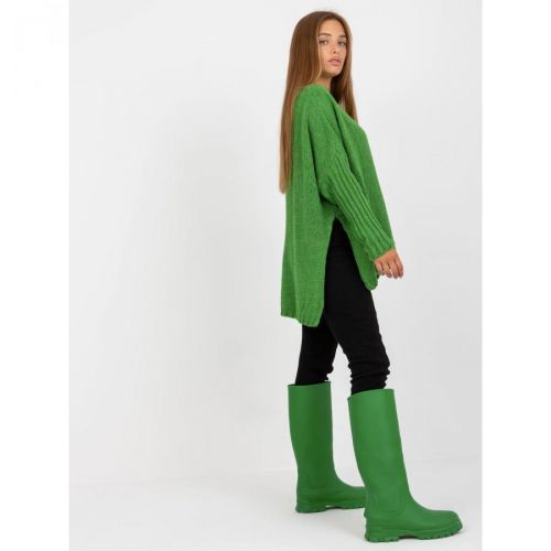 Green oversize sweater with the addition of OH BELLA wool