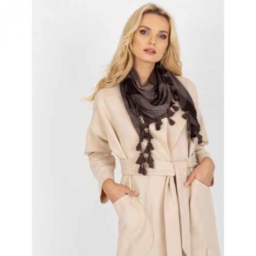 Women's brown scarf with fringes