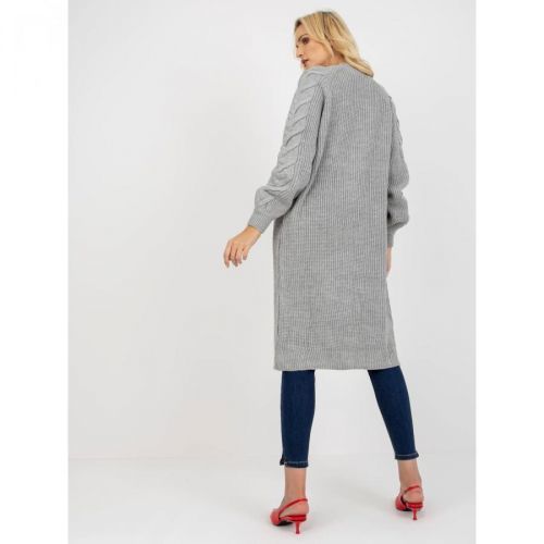Gray long cardigan with braids RUE PARIS