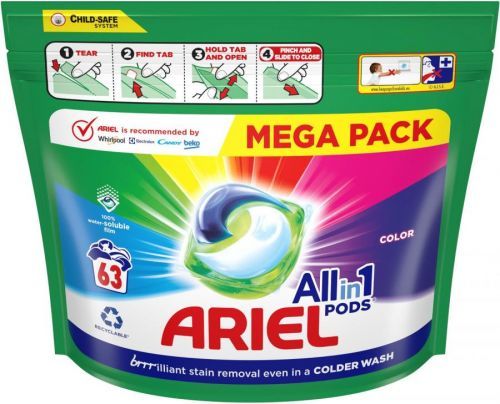 Ariel kapsle na praní Color 63 ks
