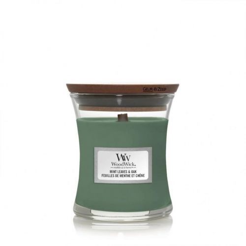 WoodWick Mint Leaves & Oak svíčka váza 85g