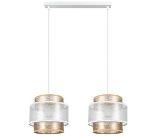 Lustr na lanku GABI 2xE27/60W/230V zlatá/bílá