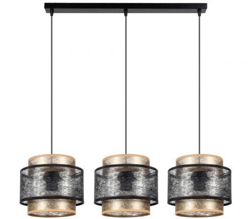 Lustr na lanku GABI 3xE27/60W/230V zlatá/černá