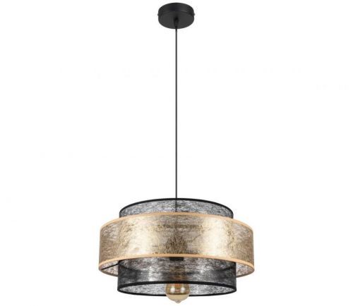 Lustr na lanku GABI 1xE27/60W/230V zlatá/černá pr. 40 cm