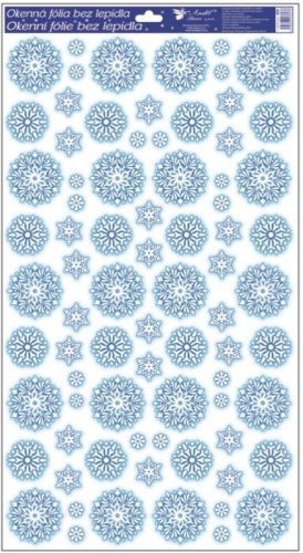 Anděl Okenní fólie - stříbrná - Vločky - 60 x 32 cm - 495