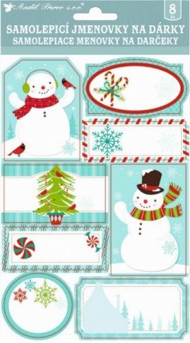 Anděl Samolepicí jmenovky na dárky 3D s glitry 8 ks, 21x14 cm 1456