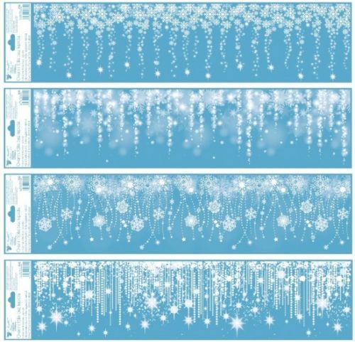 Anděl Okenní fólie pruh 64 x 15 cm, padající záře s glitry 242