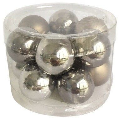 Anděl Sada skleněných baněk - 2,5 cm - šedá - 12 ks - 19009