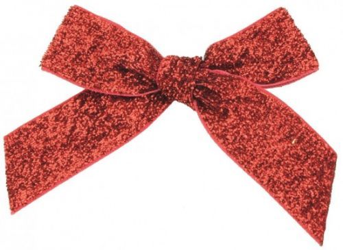 Anděl Mašle červená třpytivá 10 cm - 6 ks - 5921