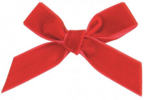 Anděl Mašle sametová červená 10 cm - 6 ks - 5923