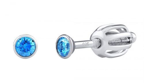 Silvego Stříbrné náušnice pecky se Swarovski Zirconia 2,5 mm SILVEGOB706025LB