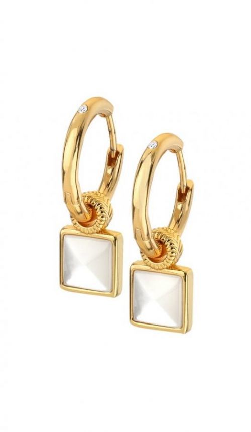 Hot Diamonds Půvabné kruhové náušnice s diamanty a perletí 2v1 Jac Jossa Hope DE714