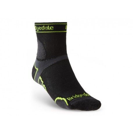 Bridgedale Trail Run Leightweight T2 MS 3/4 Crew black pánské běžecké ponožky Merino M/6-8,5 UK (40-43 EUR)
