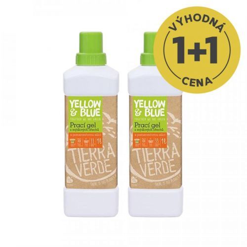 1+1 Tierra Verde prací gel z mýdlových ořechů s bio pomerančovou silicí silicí 1 l za akční cenu!
