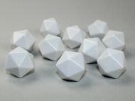 Chessex Opaque White Blank 20-sided Dices (10x)