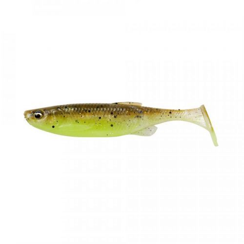 Savage Gear Gumová nástraha Fat Minnow T-Tail Bulk Green Pearl Yellow - 7,5cm 5g