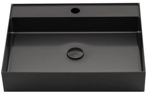SAPHO AURUM nerezové umyvadlo 55x42 cm, včetně výpusti, antracit AU102