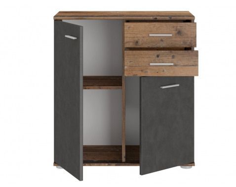 Skříňka se zásuvkami Mike, vintage optika dřeva