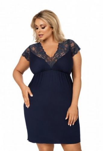 Donna Tess tmavě modrá plus size Noční košilka 50/5XL