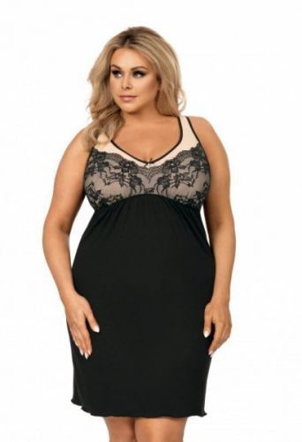 Donna Sarah černá plus size Noční košilka 46/3XL