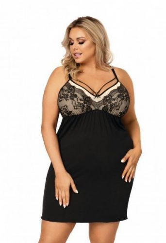 Donna Sarah II černá plus size Noční košilka 46/3XL