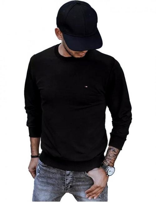 černá mikina bez kapuce