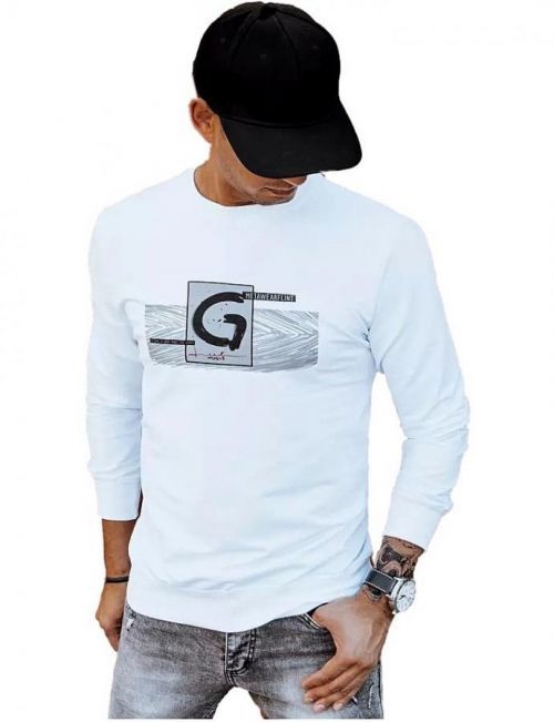 Bílá mikina bez kapuce