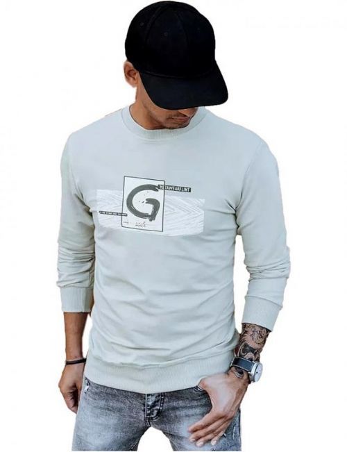 Béžová mikina bez kapuce