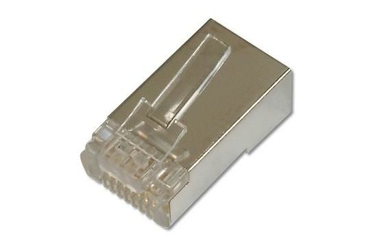 Digitus CAT 6 Modular Plug, 8P8C, shielded for Round Cable, two-parts plug, package incl. insert load bar, A-MO 8/8 SRS