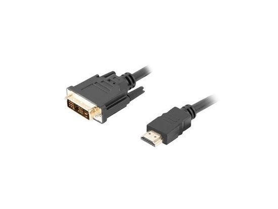 LANBERG HDMI(M)->DVI-D(M)(18+1) CABLE 0.5M BLACK SINGLE LINK WITH GOLD-PLATED CONNECTORS
