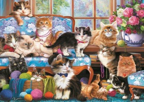 TREFL Puzzle Kočičí rodinka 500 dílků