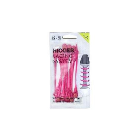 Hickies Dětské elastické tkaničky (10ks) - růžová, glitter, pink, Univerzální