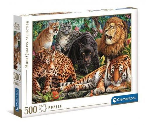 CLEMENTONI Puzzle Divoké kočky 500 dílků