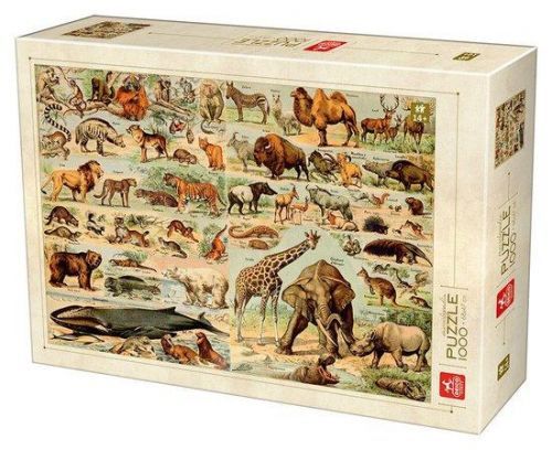 DEICO Puzzle Encyklopedie: Divoká zvířata 1000 dílků