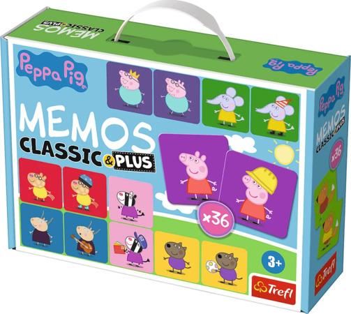 TREFL Pexeso Classic&Plus Prasátko Peppa 4v1