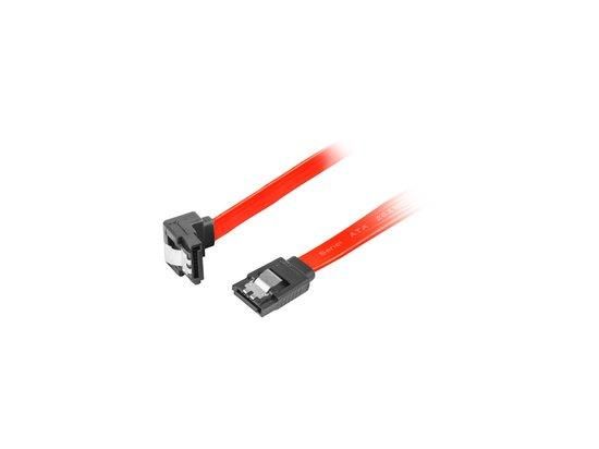 LANBERG SATA DATA II (3GB/S) F/F CABLE 50CM ANGLED METAL CLIPS RED