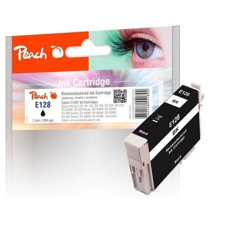 Inkoustová náplň Peach Epson T1281, 7,4ml, kompatibilní - černá, 314765