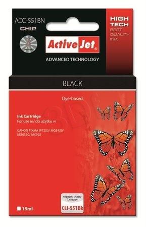 ActiveJet ink cartr. Canon CLI-551Bk premium with chip - 10 ml           AC-551BR, EXPACJACA0133