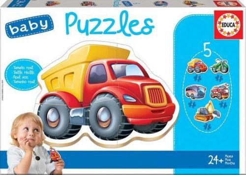 EDUCA Baby puzzle Vozidla 5v1 (3-5 dílků)