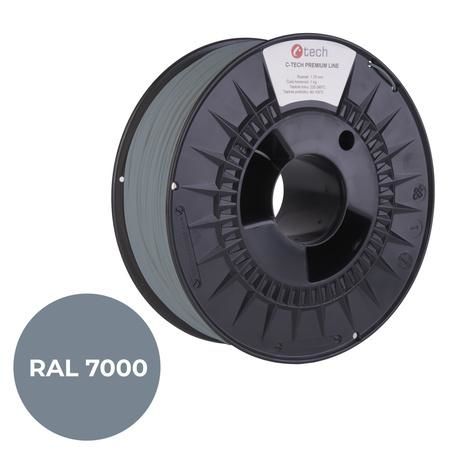 Tisková struna (filament) C-TECH PREMIUM LINE, PLA, veverčí šedá, RAL7000, 1,75mm, 1kg, 3DF-P-PLA1.75-7000