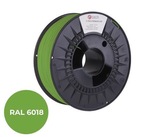 Tisková struna (filament) C-TECH PREMIUM LINE, PLA, zelenožlutá, RAL6018, 1,75mm, 1kg, 3DF-P-PLA1.75-6018