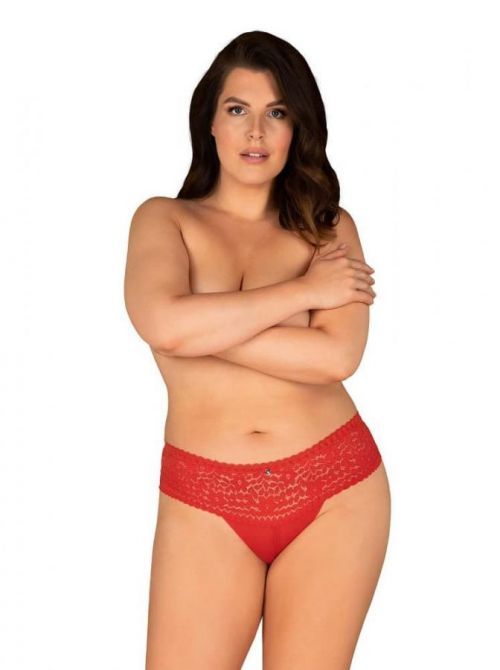 Dámské kalhotky Obsessive nadrozměr červené (Blossmina panties) 4XL